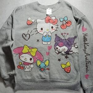 Hello Kitty And Friends Gray Womens Sweatshirt Small